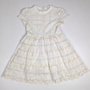 Chic Wish Dress Women's Small Cream Lace Dainty Mini Boho Cottage Core Blogger